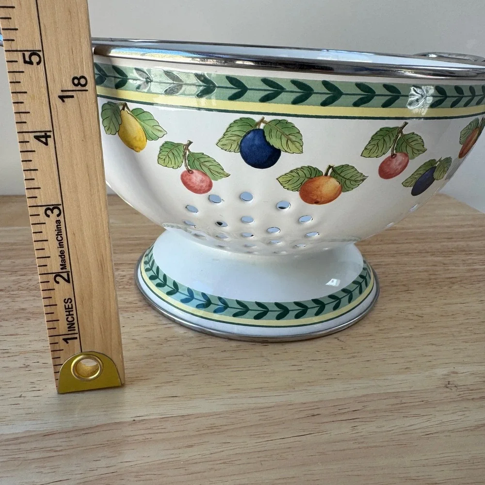 Villeroy & Boch Enamel Colander French Garden Fleurence Fruit Pattern